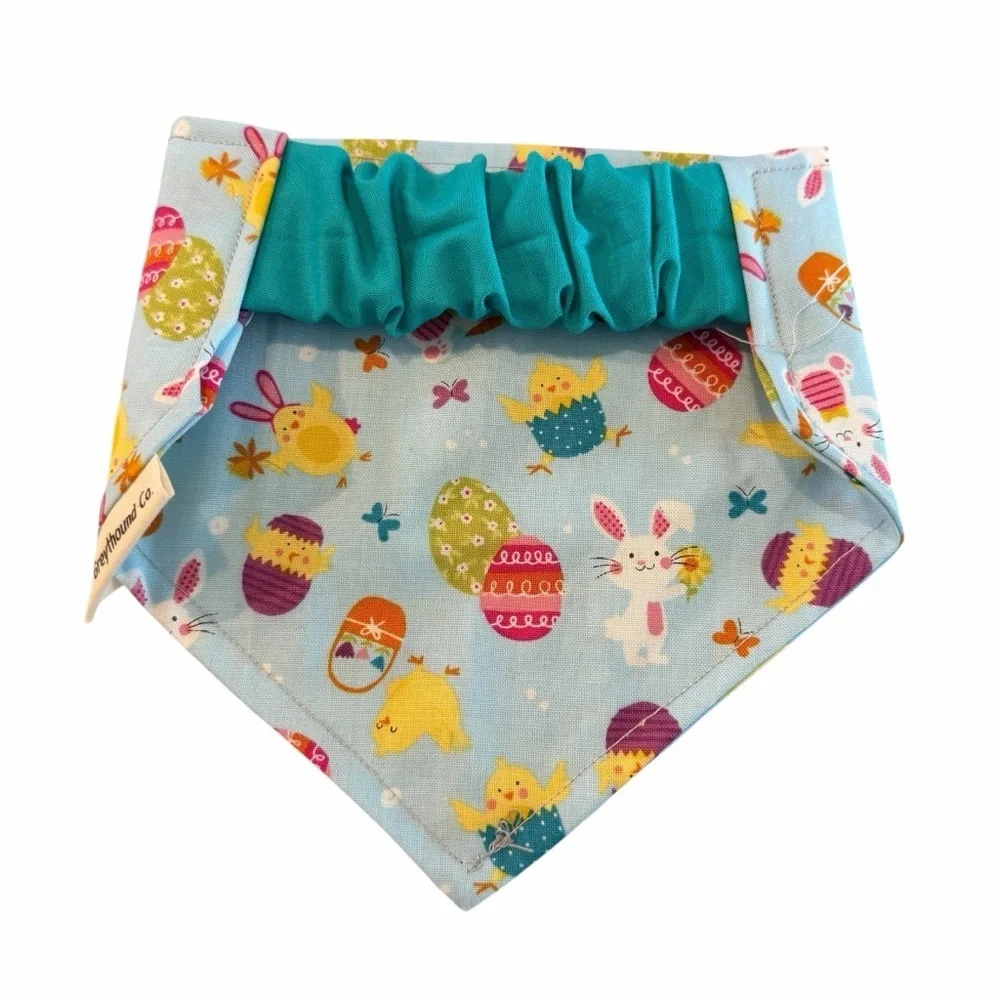 Easter Bunny & Chick Blue Baby Bandana Bib